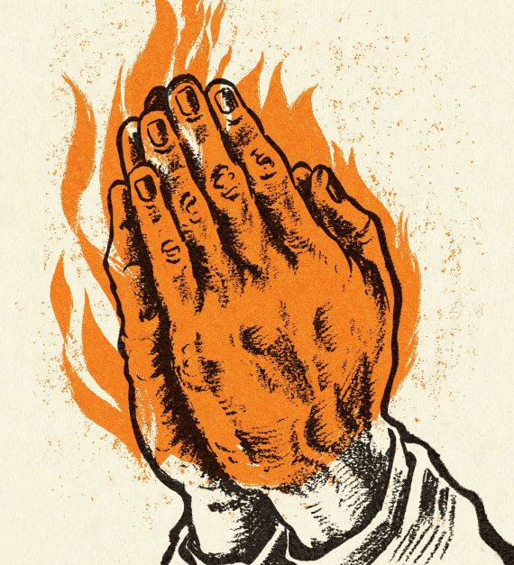 Praying Hands in Flames