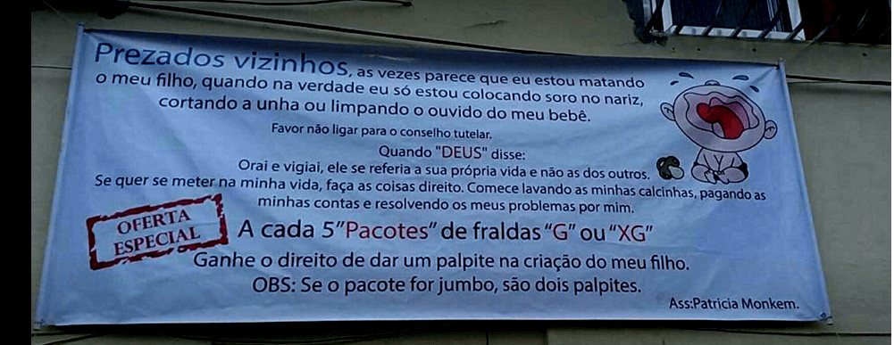 psicologiasdobrasil.com.br - M&atilde;e faz cartaz sobre como dar palpites na cria&ccedil;&atilde;o de seus filhos