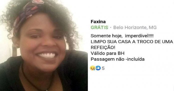 Mulher anuncia faxina em troca de refeição e fica surpresa com as respostas