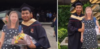 Estudante presta homenagem à sua falecida mãe, levando-a para a formatura