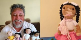 Vovô cria bonecas de crochê com vitiligo para promover inclusão