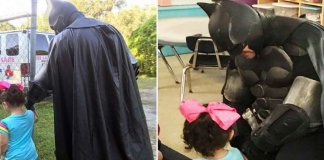‘Batman’ ajuda garotinha a enfrentar o bullying na creche