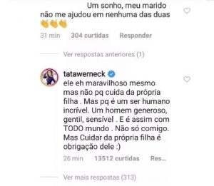 psicologiasdobrasil.com.br - Tatá Werneck dá a melhor resposta sobre Rafa Vitti ser “herói” por cuidar da filha