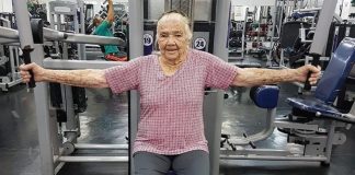 Aos 98 anos ela frequenta a academia e esbanja vitalidade