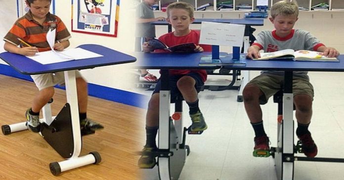 Escola usa mesas com pedal para alunos com hiperatividade