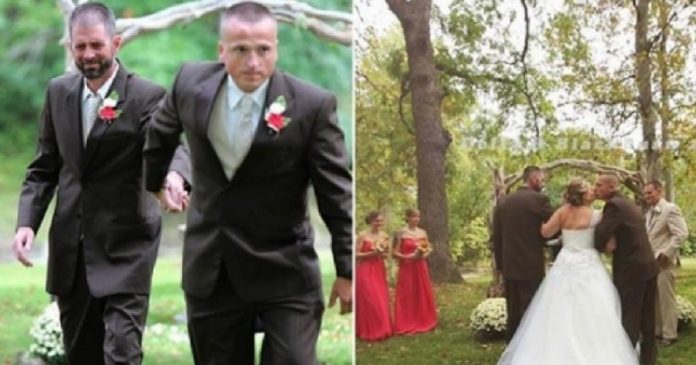 Pai chama padrasto da filha para levá-la juntos ao altar no casamento dela