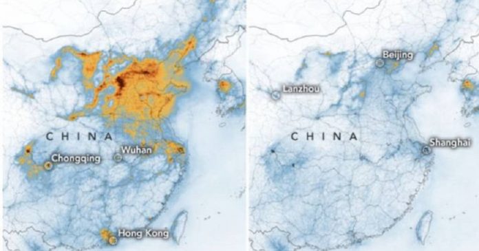 NASA mostra como a poluição na China foi reduzida após o coronavírus