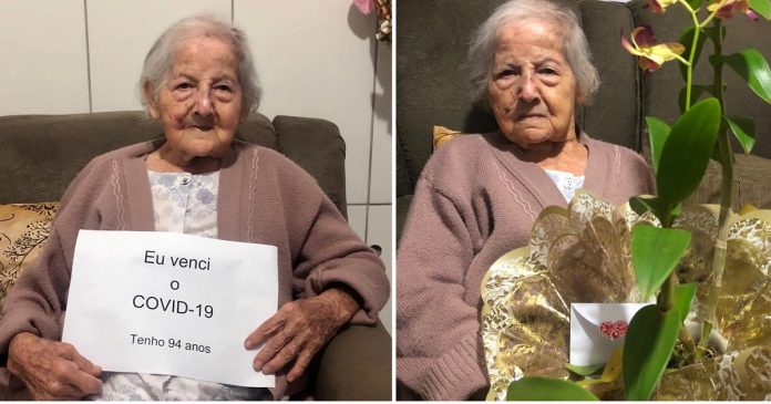 Com pressão alta, diabetes e câncer de pele, idosa de 94 anos vence batalha contra Covid-19