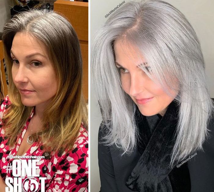 3 Cabeleireiro estimula clientes a exibirem cabelos brancos promovendo incríveis mudanças de visual
