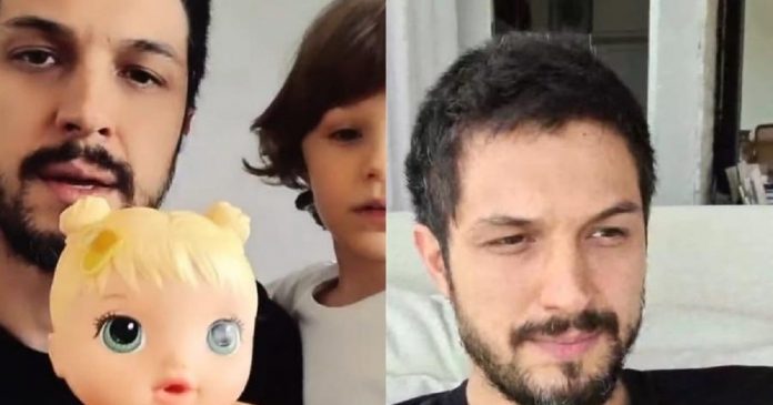 Ator Rômulo Estrela brinca de boneca com seu filho: “Sejamos mais sensíveis”