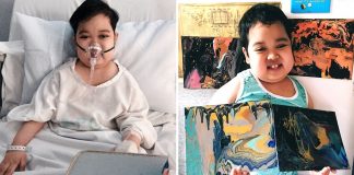 Garotinho com câncer faz pinturas para ajudar hospitais. Sentiu que devia algo a eles