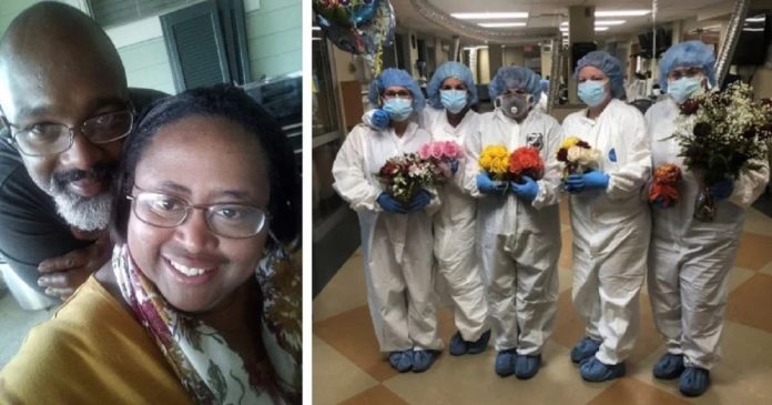 Marido enche hospital com flores todos os dias para a esposa que luta contra a COVID-19
