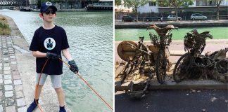 Menino de 10 anos limpa o rio Sena com ímãs. Já conseguiu retirar mais de 7 toneladas de lixo