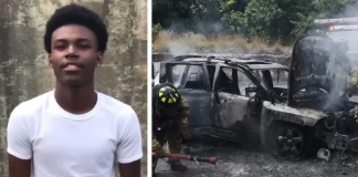 Adolescente salva família inteira que estava presa em carro em chamas