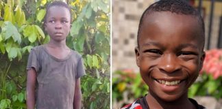 Menino de 9 anos que vivia sozinho nas ruas da Nigéria é resgatado e seu sorriso mostra sua alegria