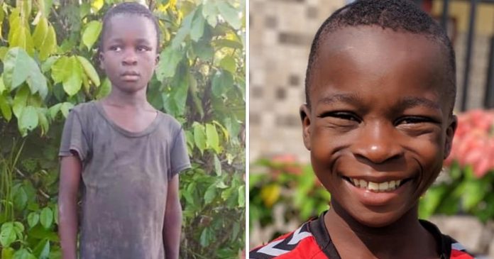 Menino de 9 anos que vivia sozinho nas ruas da Nigéria é resgatado e seu sorriso mostra sua alegria