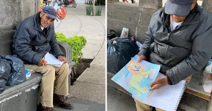 Vovô que vendia seus desenhos na rua para sobreviver terá sua própria exposição de arte