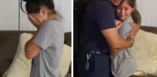 Bombeiro surpreende filha de 10 anos após 27 dias longe de casa