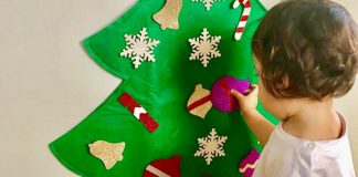 Como fazer Árvore de Natal de feltro com crianças