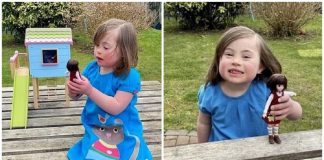 Menina com síndrome de Down ganha boneca inspirada nela e não segura alegria