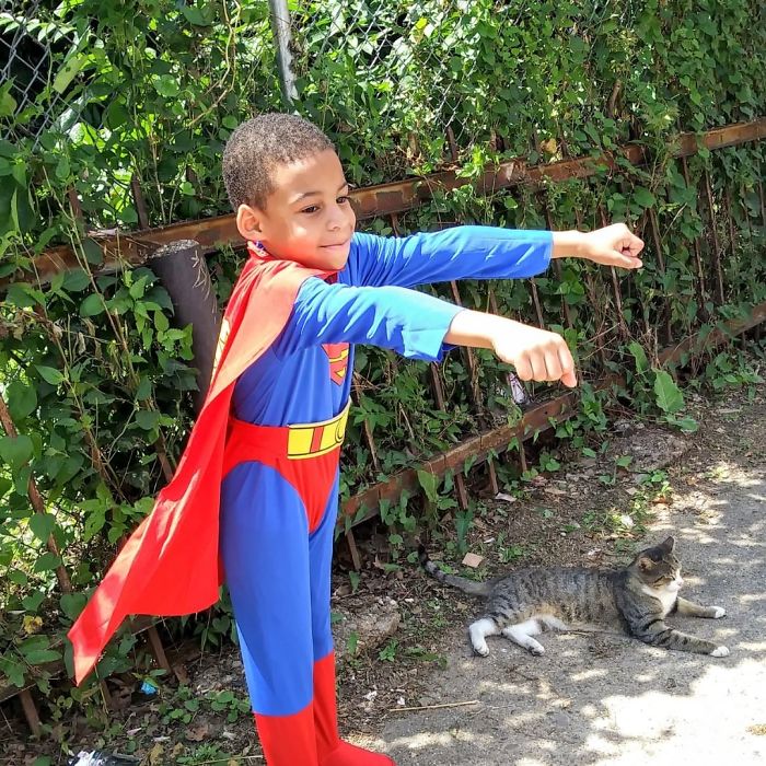 psicologiasdobrasil.com.br - Menino de 5 anos se veste de super-herói para ajudar gatos de rua