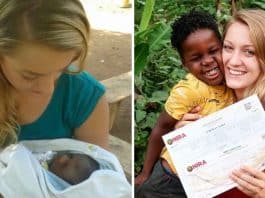 Mulher adota criança órfã de Uganda após 6 anos de luta. Gastou todas as suas economias para levá-lo para casa