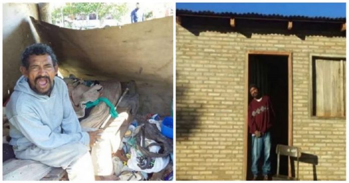 Homem doou parte de seu terreno para morador de rua e construiu casa para ele