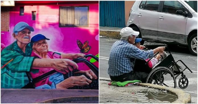 Artista urbano eterniza em mural o amor entre dois idosos e viraliza