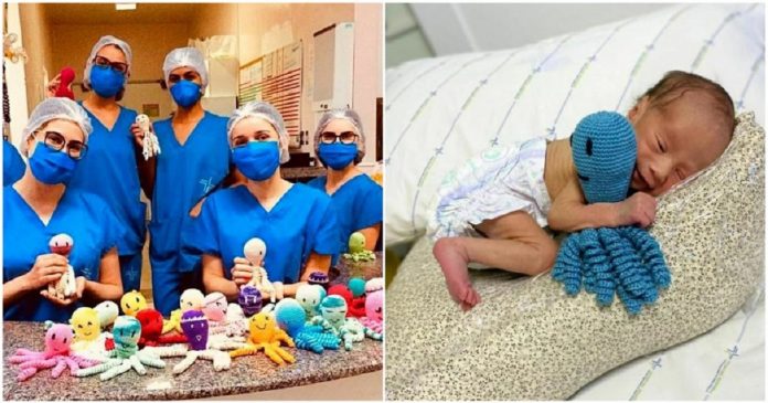 Enfermeiras criam polvos de crochê para acompanhar bebês prematuros e gravemente doentes