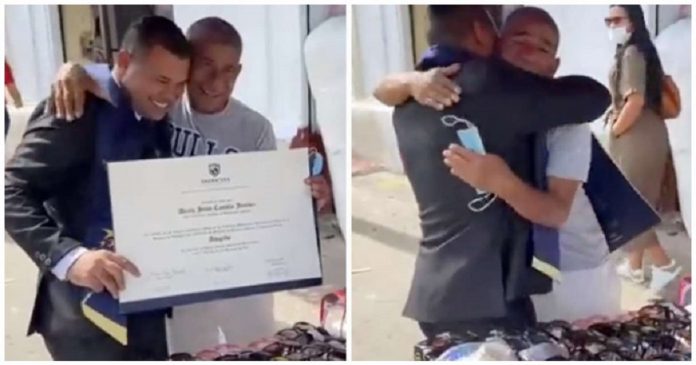 Advogado recém-formado dedica título a seu pai vendedor ambulante