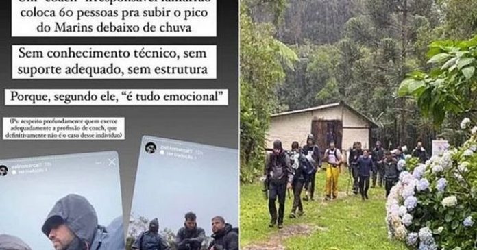 Coach põe pessoas em risco em montanha e deixa bombeiro indignado: “Fanfarrão”