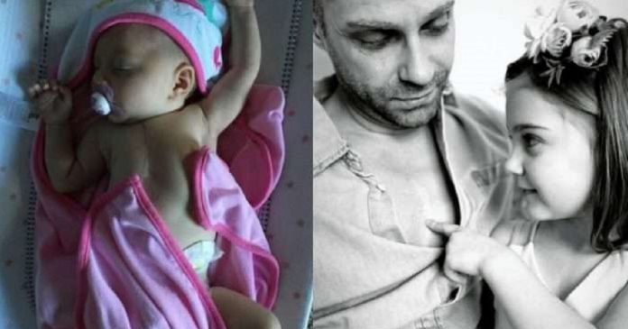 Pai tatua cicatriz no peito para homenagear filha que passou por cirurgia cardíaca