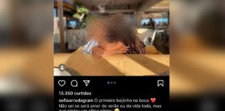 Atriz portuguesa causa revolta ao mostrar filho de 3 anos beijando na boca: “Criança não namora”