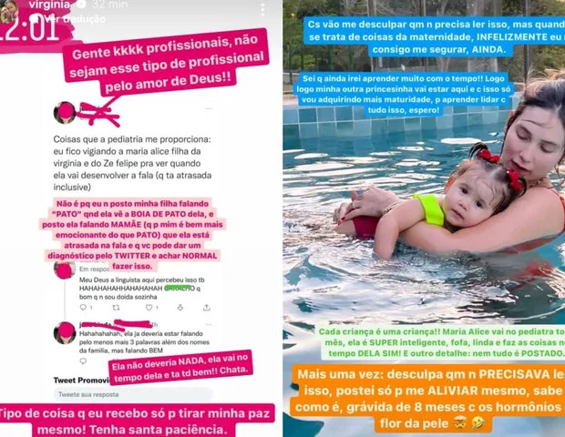 psicologiasdobrasil.com.br - Virginia Fonseca fica indignada após pediatra dizer que a sua filha está atrasada na fala