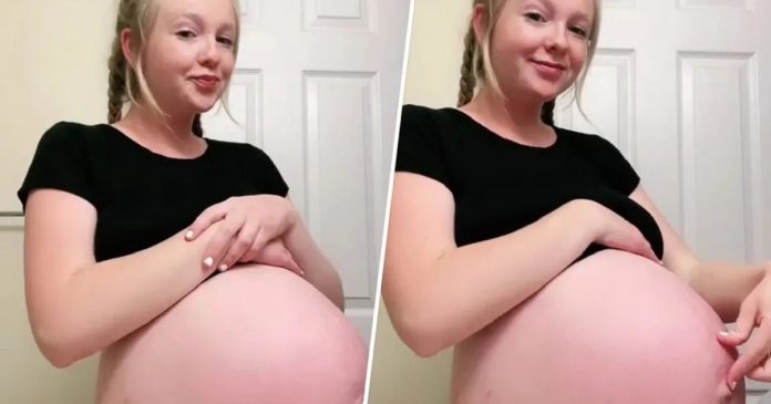 Mulher grávida viraliza o “esvazia” a barriga em segundos; especialista explica se prática é segura