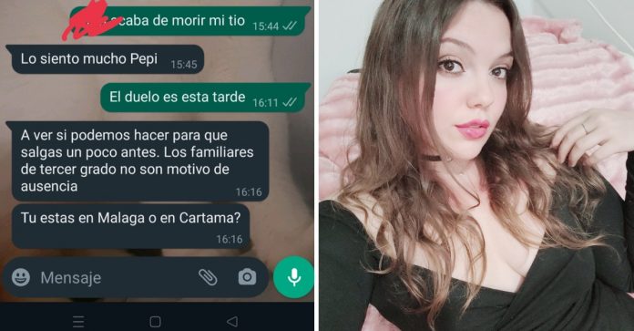 Jovem afirmou que seu tio morreu e seu chefe não a deixou ir ao velório