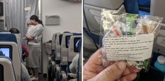 A mãe distribuiu doces e protetores de ouvido em um avião para se desculpar por seu bebê.