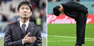 Técnico do Japão fez uma reverência aos torcedores após ser eliminado no Catar. agradeceu