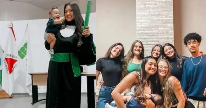 Mãe recebe críticas após contar que leva bebê de 8 meses todos os dias para a faculdade