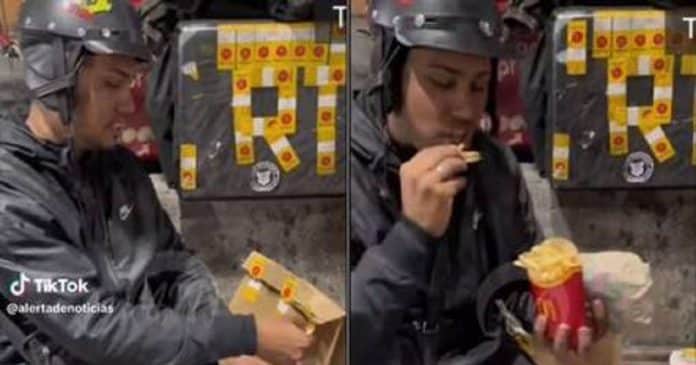 Motoboy se recusa a subir para entregar pedido e come o lanche do cliente