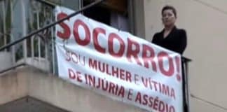 Mulher assediada pelo vizinho põe faixa na varanda para pedir ajuda: “Vai acontecer uma tragédia”