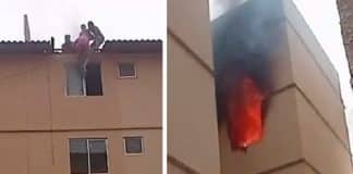 Vizinhos salvam mulher pela janela do apartamento durante incêndio em prédio na Grande BH