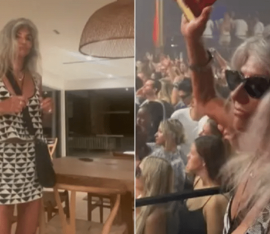 Mulher de 73 anos viraliza ao arrasar de cropped e minissaia em festa eletrônica