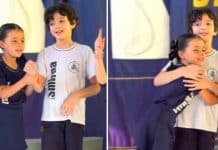 Menina de 8 anos ajuda amiguinho autista em apresentação da escola e viraliza na web