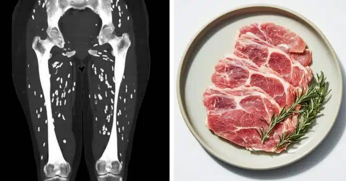 Tomografia revela efeito devastador de consumir carne de porco malpassada