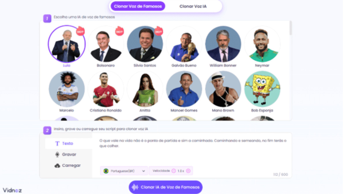 psicologiasdobrasil.com.br - Revis&atilde;o de Vidnoz: Aplica&ccedil;&atilde;o de IA em Campos de V&iacute;deo, Imagens e Voz